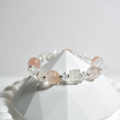 Clear Quartz & Premium Rutilated Quartz Crystal Bracelet