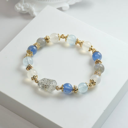 Clarity, Courage & Inner Balance | Venom Super 7, Kyanite, Aquamarine, White Agate & Labradorite Crystal Bracelet