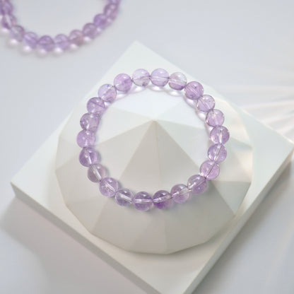 Mental Clarity, Stress Relief, Good Luck & Peace | Premium Grade Lavender Amethyst Bracelet 薰衣草紫晶手链