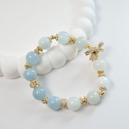 Calmness, Balance and Communication | Ombre Aquamarine Crystal Bracelet