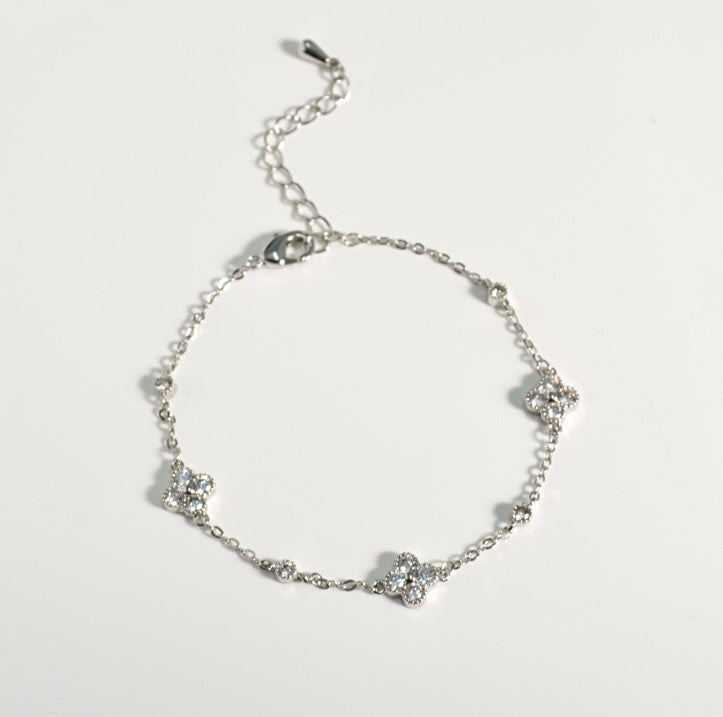 Stainless Steel Four Leaf Clover Bracelet