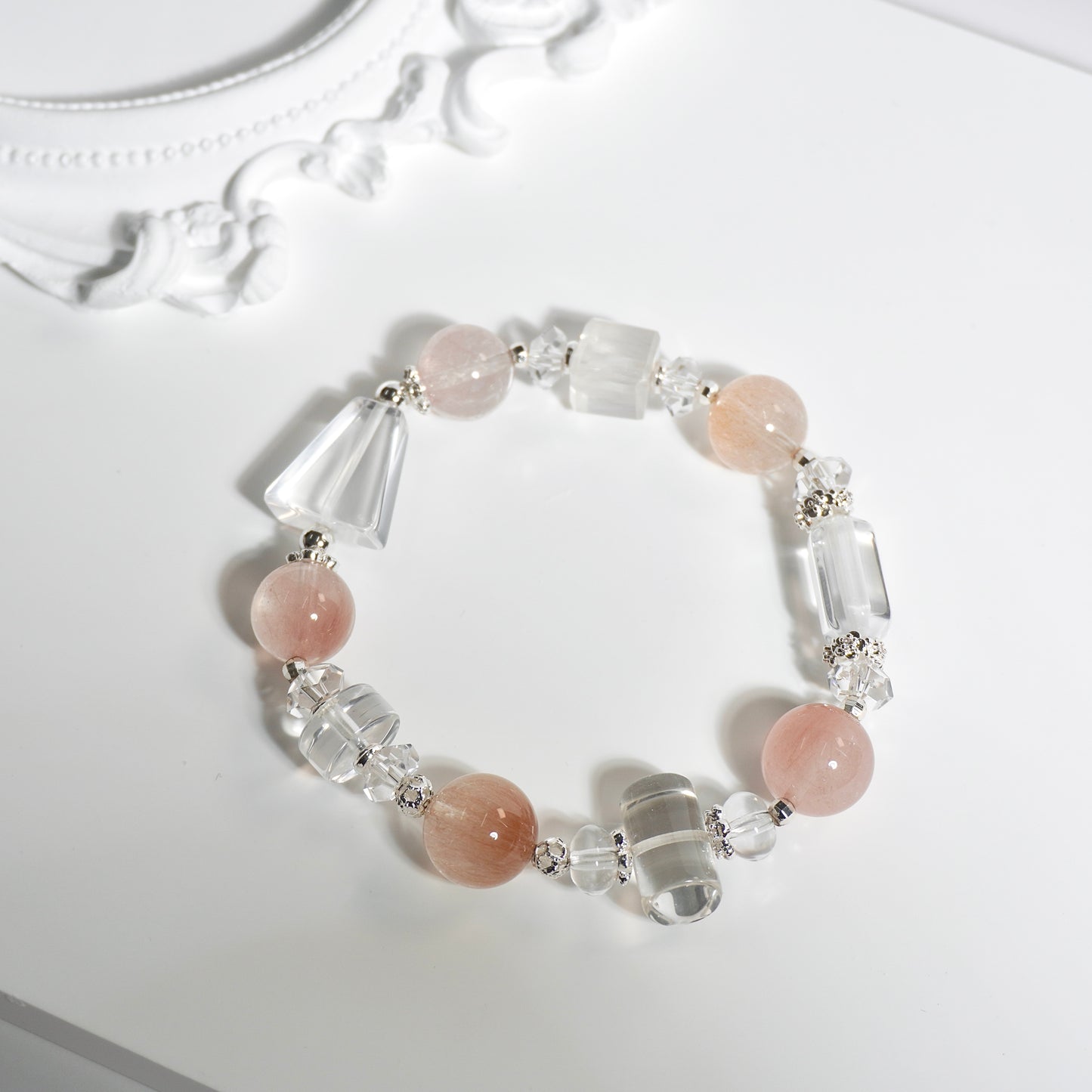 Clear Quartz & Premium Rutilated Quartz Crystal Bracelet