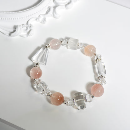 Clear Quartz & Premium Rutilated Quartz Crystal Bracelet