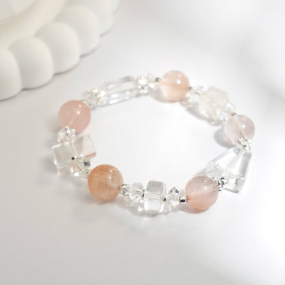 Clear Quartz & Premium Rutilated Quartz Crystal Bracelet