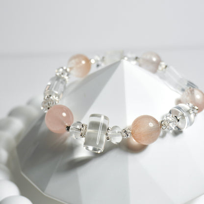 Clear Quartz & Premium Rutilated Quartz Crystal Bracelet