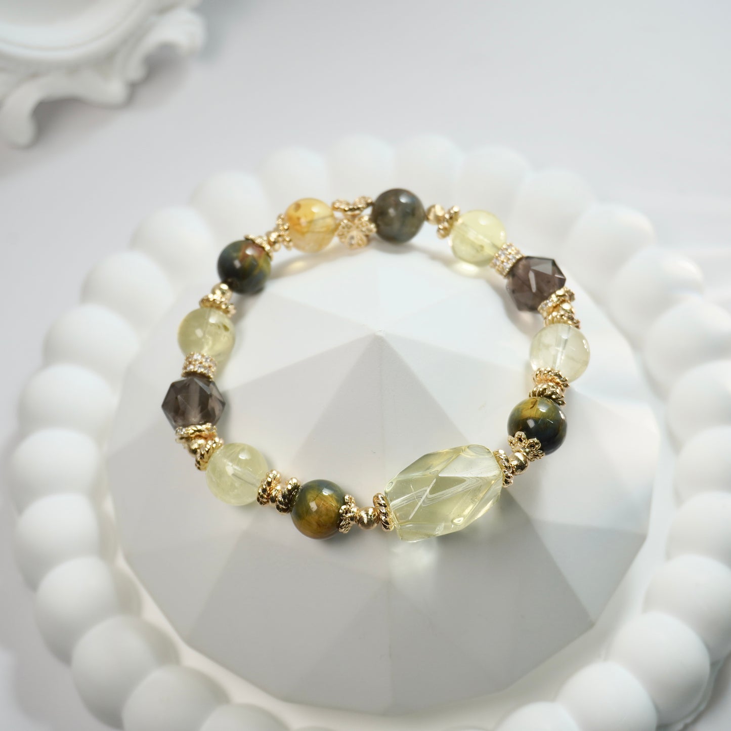 Confidence, Strength & Opportunities | Citrine, Pietersite & Icy Obsidian Crystal Bracelet