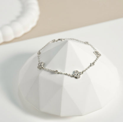 Stainless Steel Four Leaf Clover Bracelet