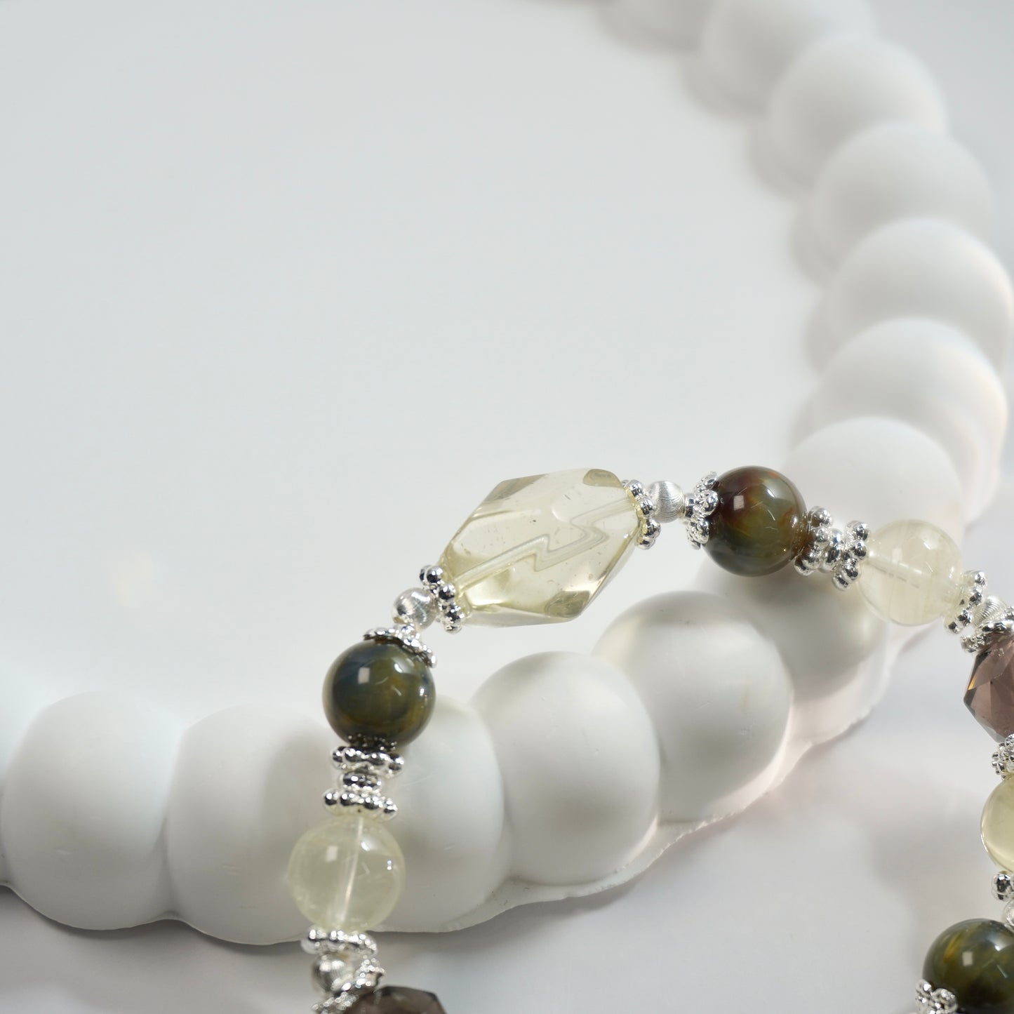 Confidence, Strength & Opportunities | Citrine, Pietersite & Icy Obsidian Crystal Bracelet