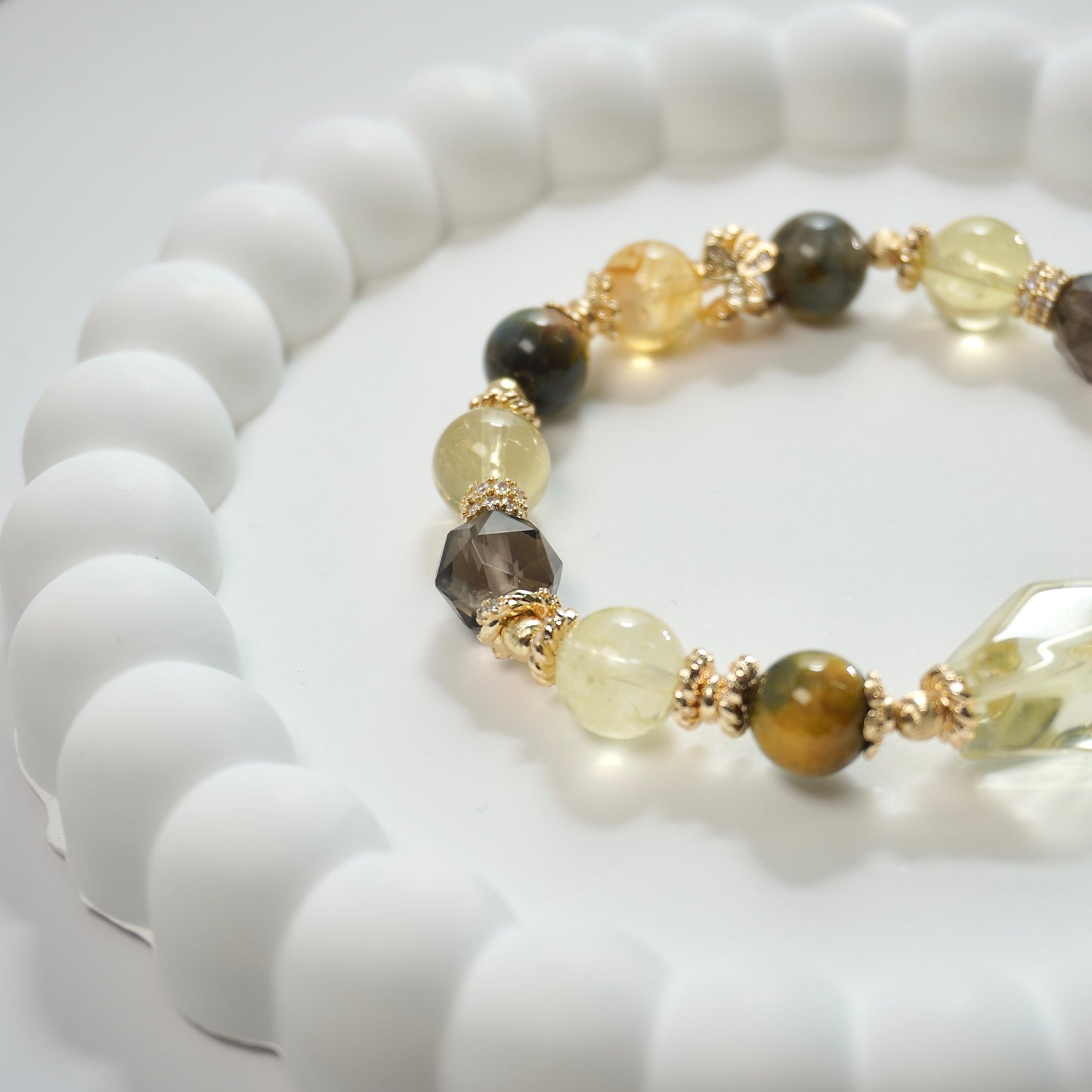 Confidence, Strength & Opportunities | Citrine, Pietersite & Icy Obsidian Crystal Bracelet