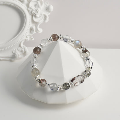 Protection, Clarity & Strength | Phantom Quartz, Black Rutilated Quartz, Herkimer Diamond & Clear Quartz Crystal Bracelet