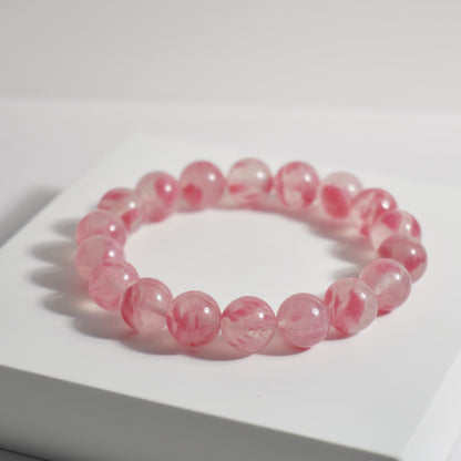 [ Actual item ] Sakura Rain Rhodonite Crystal Bracelet