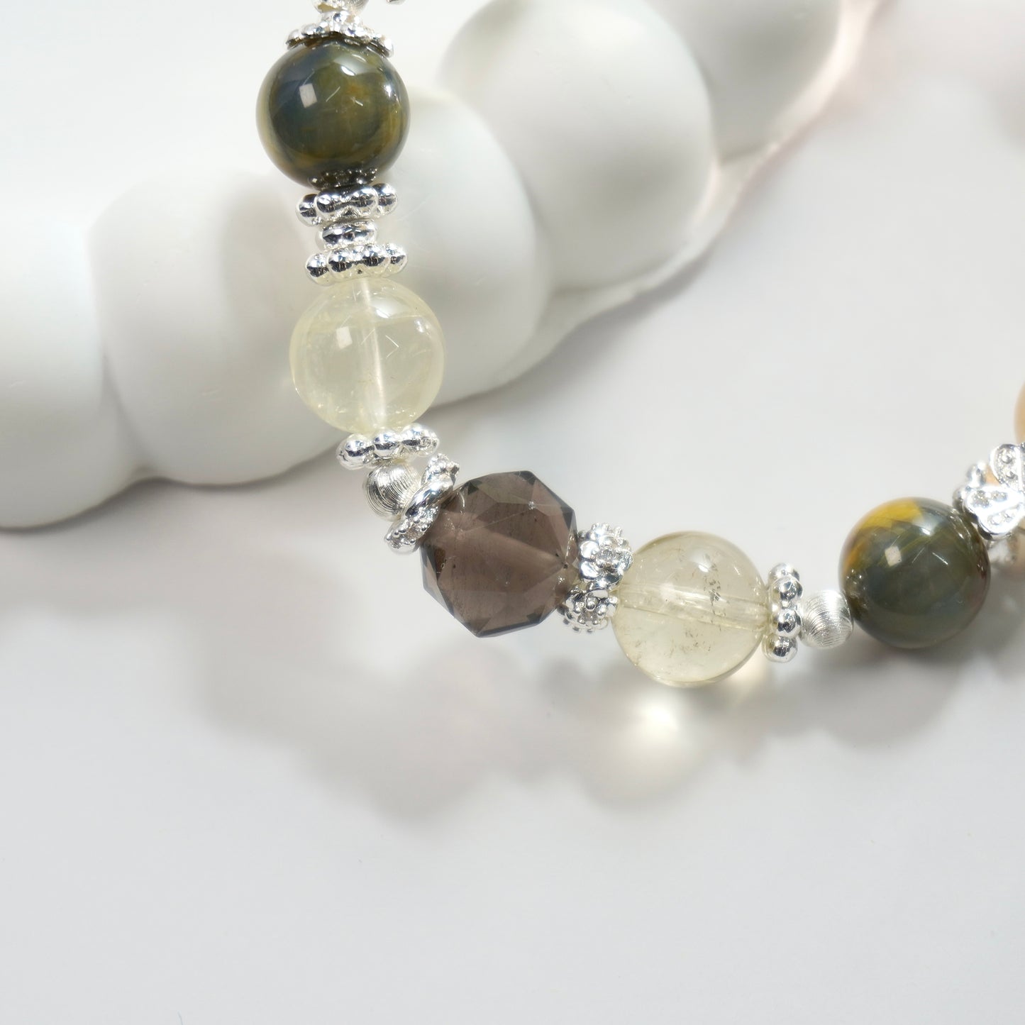 Confidence, Strength & Opportunities | Citrine, Pietersite & Icy Obsidian Crystal Bracelet
