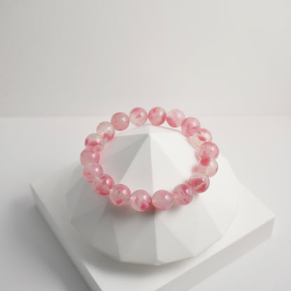 [ Actual item ] Sakura Rain Rhodonite Crystal Bracelet