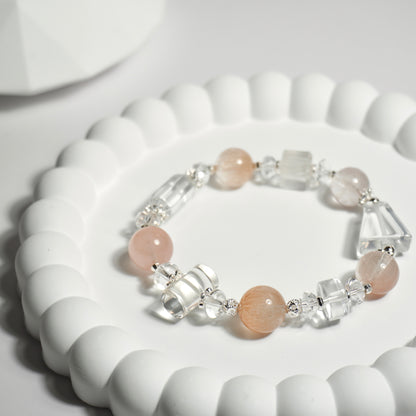 Clear Quartz & Premium Rutilated Quartz Crystal Bracelet