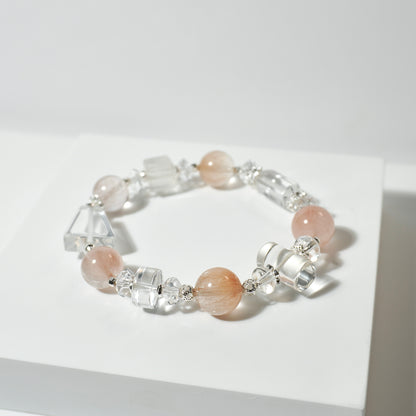 Clear Quartz & Premium Rutilated Quartz Crystal Bracelet