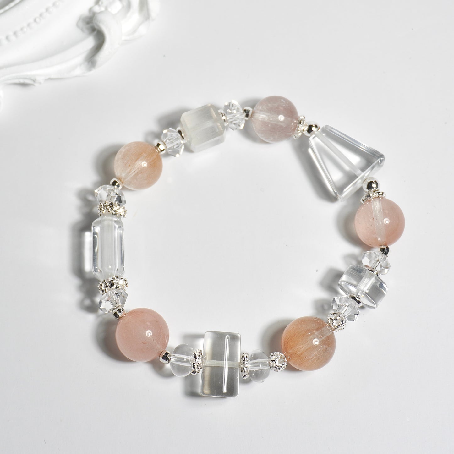 Clear Quartz & Premium Rutilated Quartz Crystal Bracelet