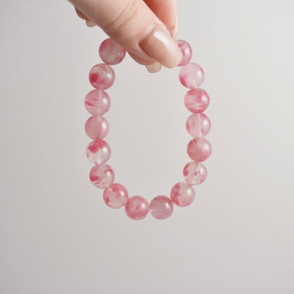 [ Actual item ] Sakura Rain Rhodonite Crystal Bracelet