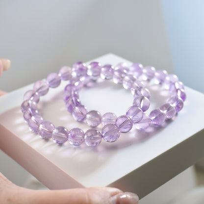 Mental Clarity, Stress Relief, Good Luck & Peace | Premium Grade Lavender Amethyst Bracelet 薰衣草紫晶手链